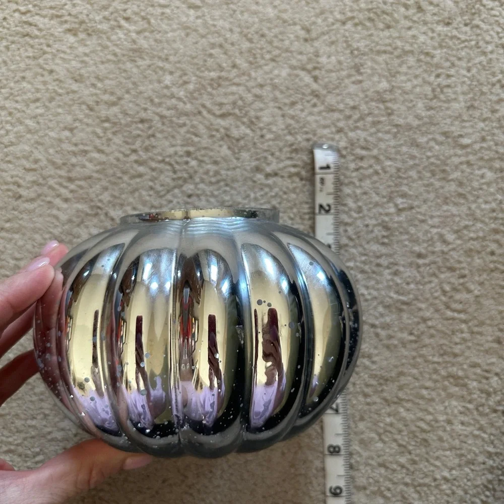 Silver Pumpkin-Shaped Vase